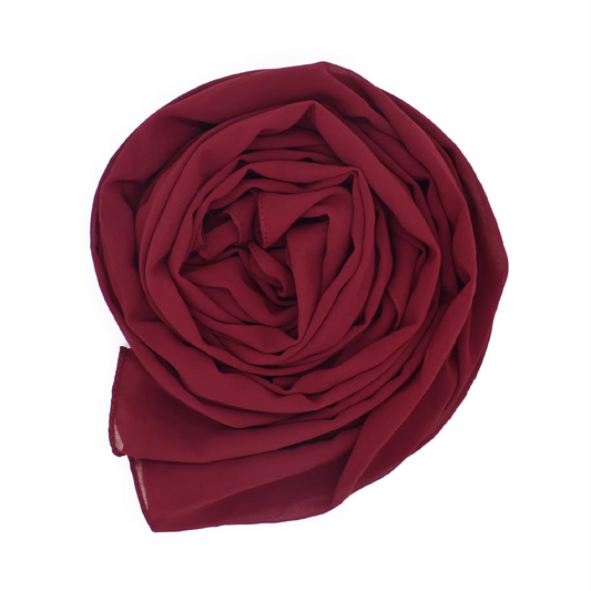 Plain Georgette Chiffon Hijab- Deep Red