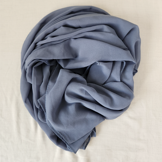 Plain Georgette Chiffon Hijab-  Grey