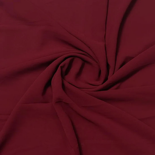 Plain Georgette Chiffon Hijab- Red Maroon