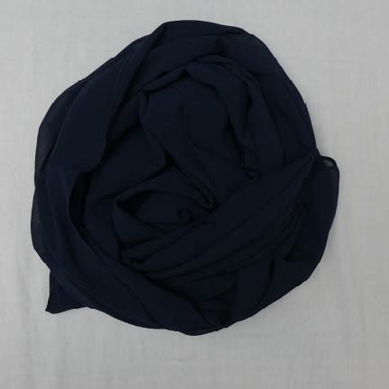 Plain Georgette Chiffon Hijab- Navy Blue