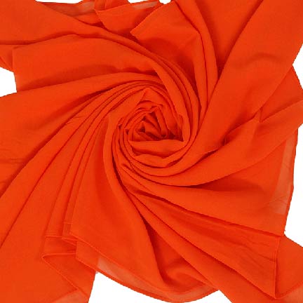 Plain Georgette Chiffon Hijab- Bright Malta Orange