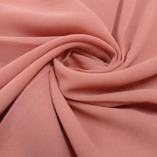 Plain Georgette Chiffon Hijab-Soft Peach Rose Pink